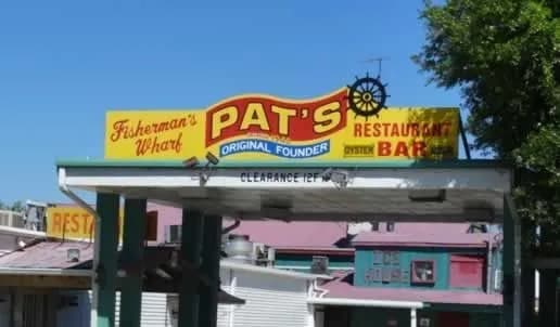 Sign for Pat's Restaurant and Bar at Fisherman's Wharf.